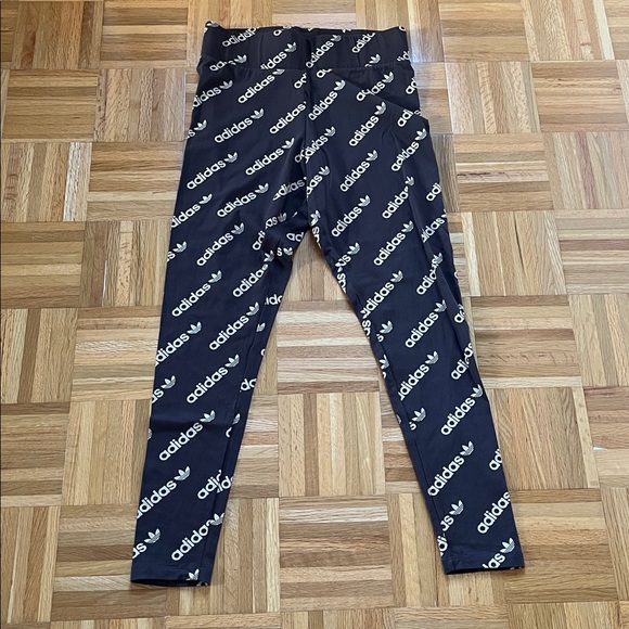 ADIDAS Brown Logo Running/Training Tights Leggings L - Picture 2 of 7